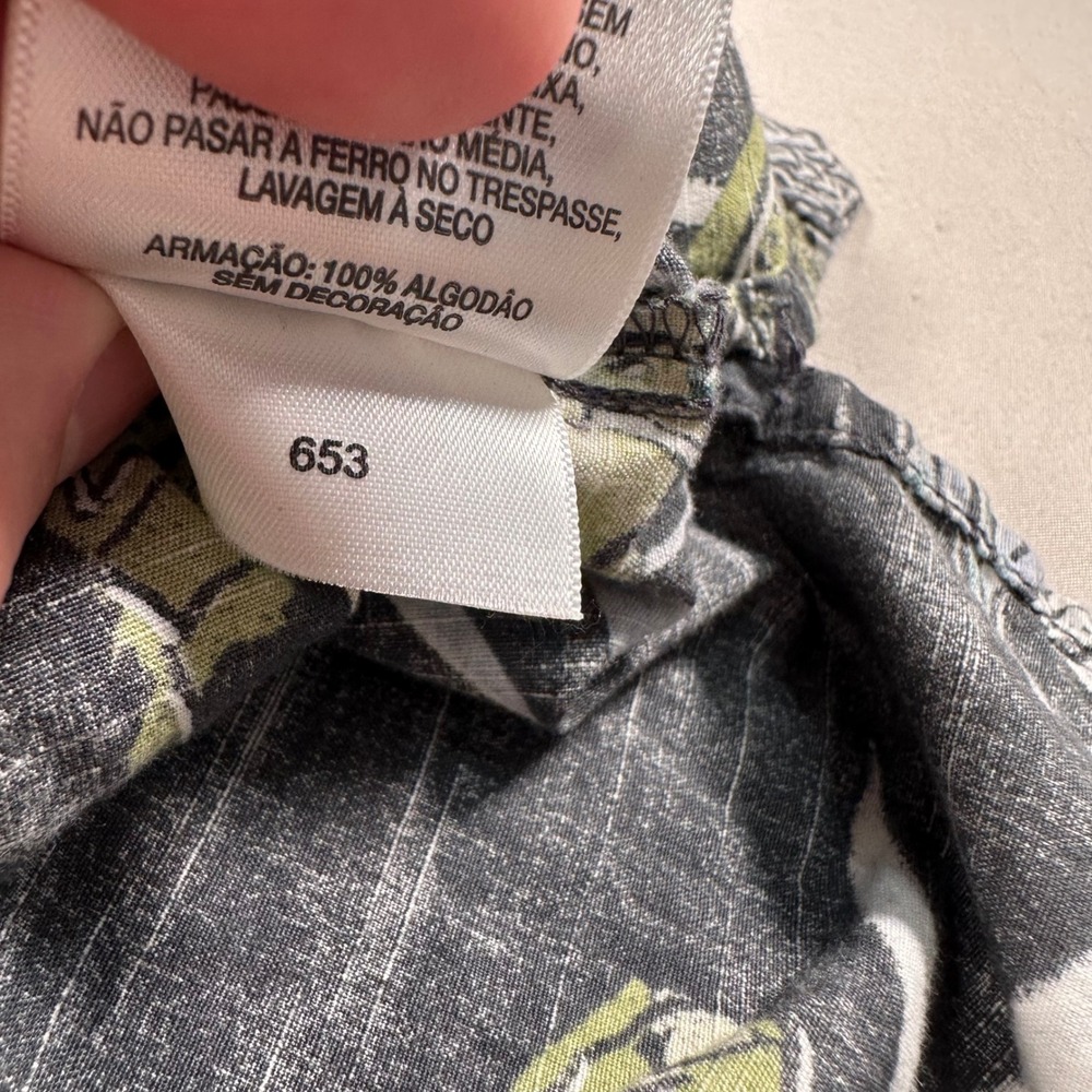 Vintage Columbia Button Down‎ Shirt Mens M Tropical Floral Hawaiian Dark Gray - Picture 9 of 11